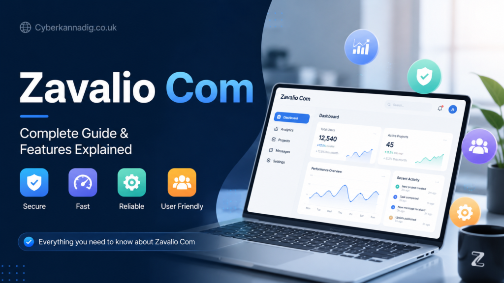 Zavalio Com dashboard interface with features and benefits overview